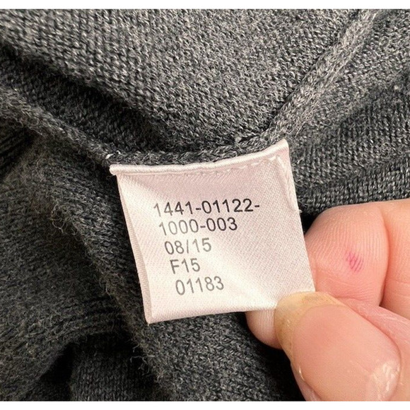 Jos A Banks Sweater Men's XXL Gray Pima Cotton Quarter Button Pull Over Preppy - Picture 9 of 10